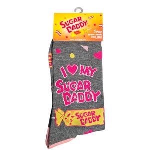 Sugar Daddy Socks Gray Crew 8-12  NWT, Funny Gift, Cute Accessory